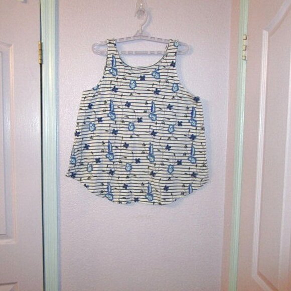 Floral EMBROIDERED Knit Size L TANK Tunic TOP Scoop Neck SLEEVELESS Boho - Picture 1 of 8